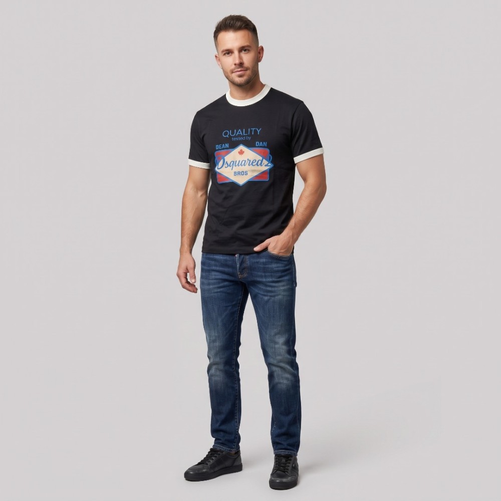 Dean & Dan Quality Graphic T-Shirt Black Vintage Logo Dean & Dan Quality Graphic T-Shirt Black Vintage Logo