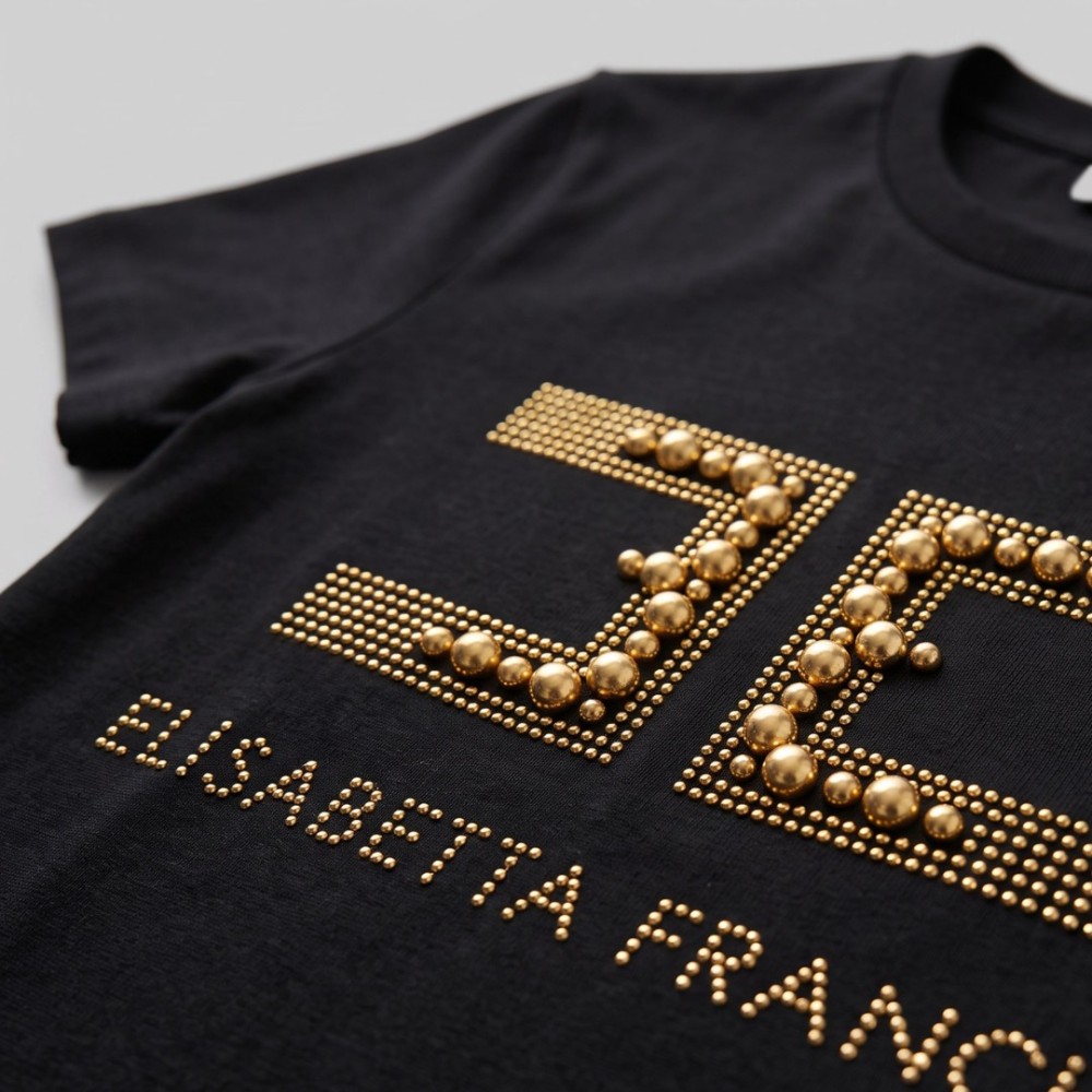 Stone Balls T-Shirt in Black / Gold