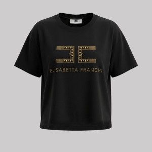 Stone Balls T-Shirt in Black / Gold
