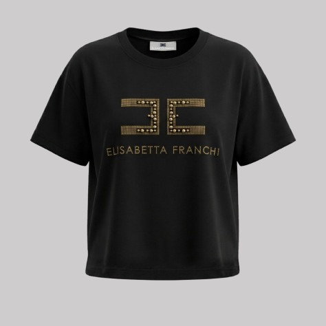 Stone Balls T-Shirt in Black / Gold
