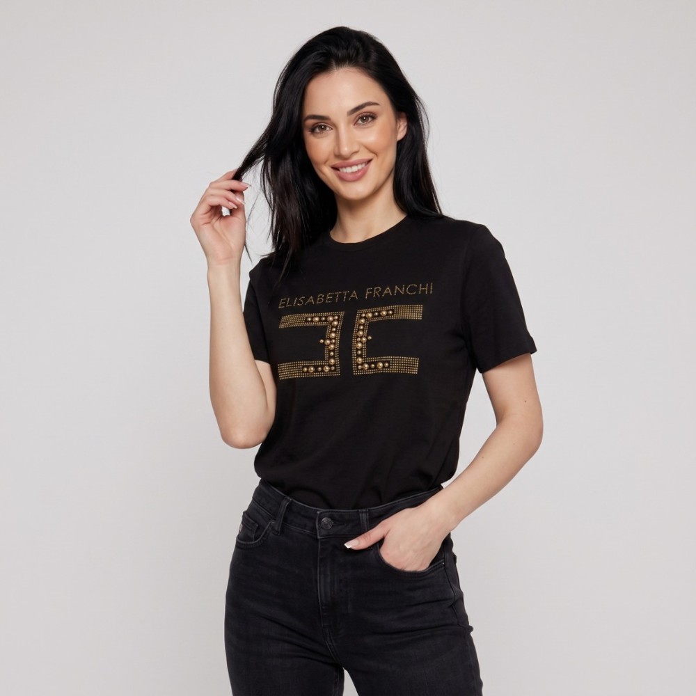 Stone Balls T-Shirt in Black / Gold