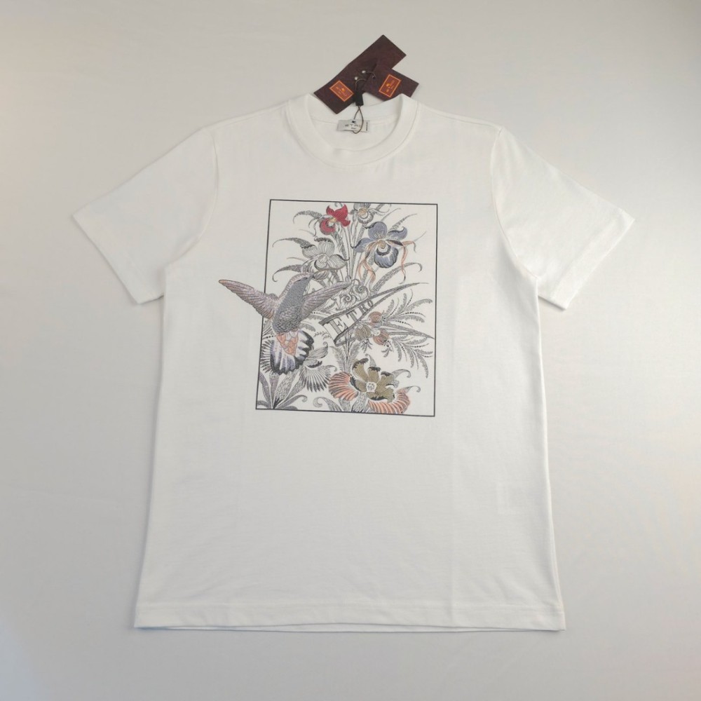 Hummingbird Cotton Crewneck T-Shirt Dirty White
