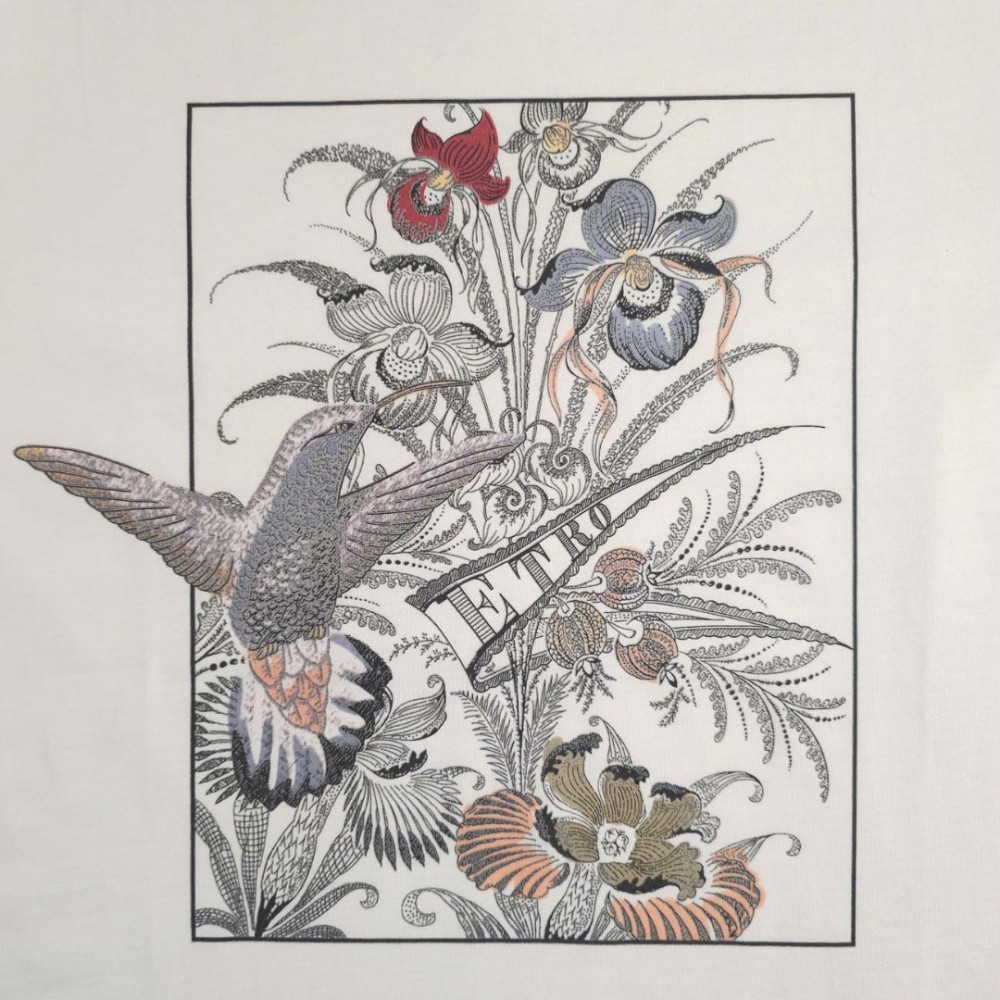 Hummingbird Cotton Crewneck T-Shirt Dirty White