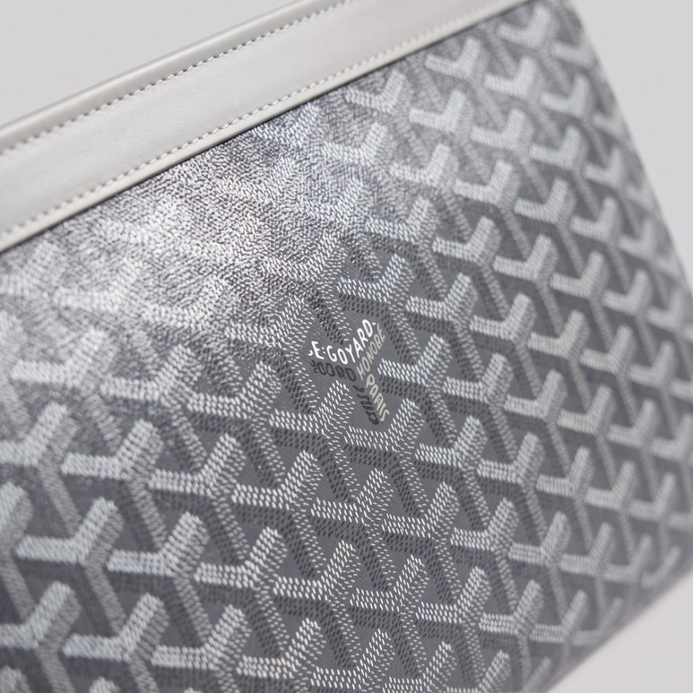 Signature Goyardine Monogram Zip Clutch Grey