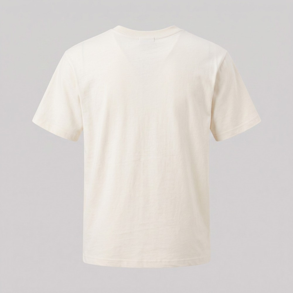 Cotton Crewneck with Embroidered Logo T-Shirt Beige Cotton Crewneck with Embroidered Logo T-Shirt Beige