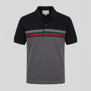 Knit-Polo Cotton Tricolor In Black