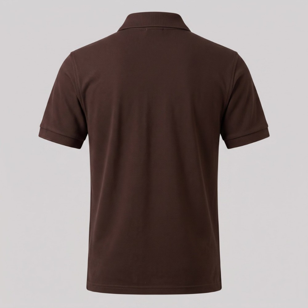 Knit-Polo Cotton Tricolor Brown