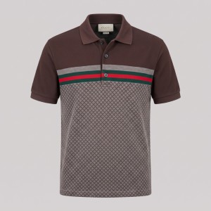 Knit-Polo Cotton Tricolor Brown