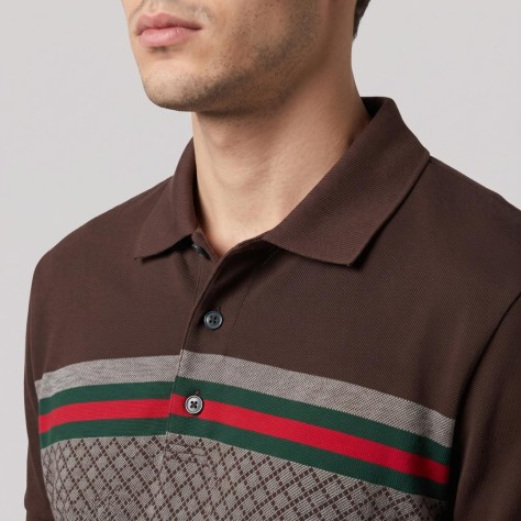 Knit-Polo Cotton Tricolor Brown Knit-Polo Cotton Tricolor Brown