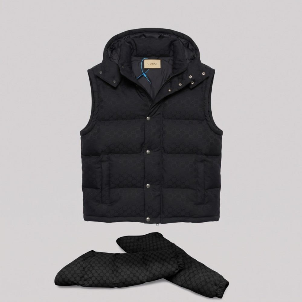 GG 2-in-1 Nylon Canvas Down Jacket & Vest