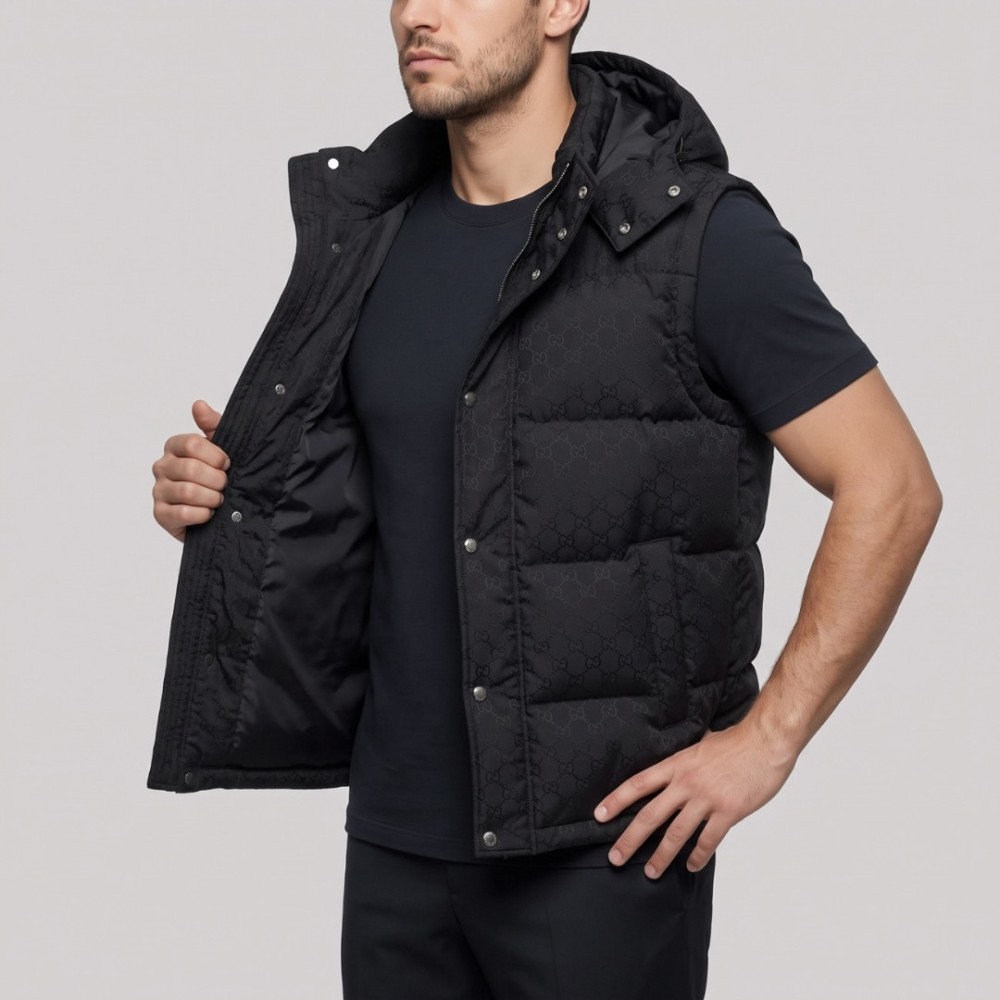 GG 2-in-1 Nylon Canvas Down Jacket & Vest
