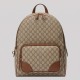 GG Emblem Medium Backpack in Beige & Dark Brown