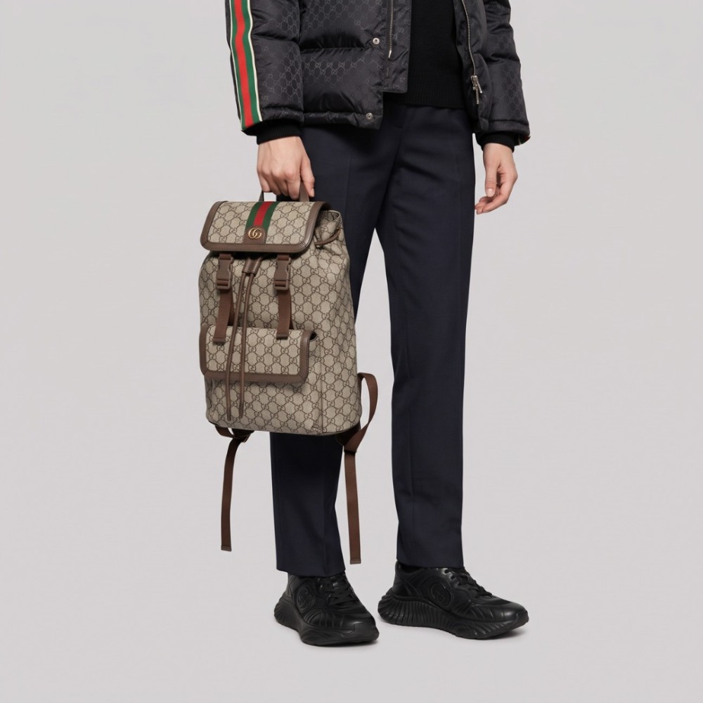 GUCCI Ophidia Small GG Backpack in Beige