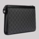 GG Supreme Monogram Zip Clutch Black & Grey