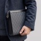 GG Supreme Monogram Zip Clutch Black & Grey