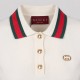 Signature Web Stripe Knit Polo Women's Ivory Knit Polo Shirt Signature Web Stripe Knit Polo Women's Ivory Knit Polo Shirt