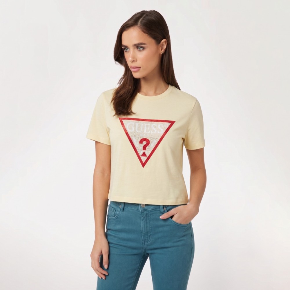 Women Front Logo T-Shirt Butter Yellow