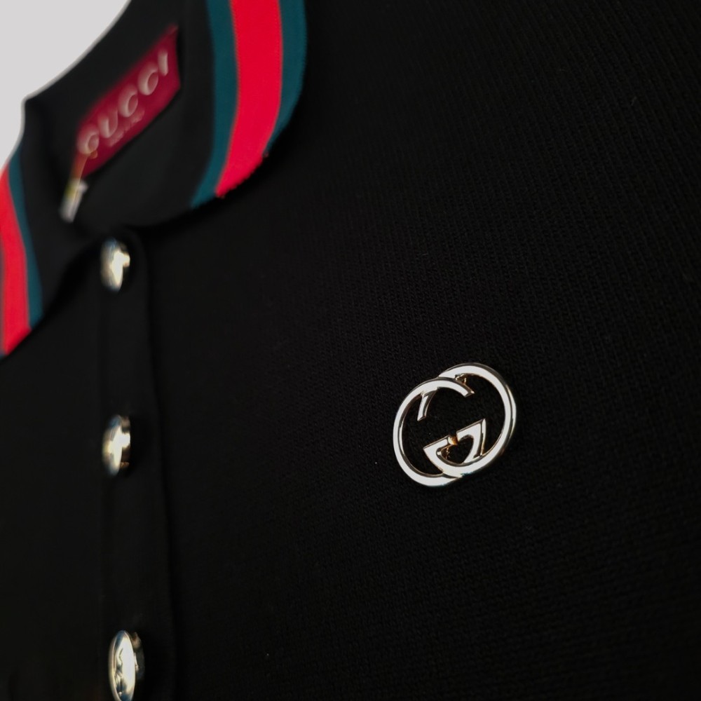 Knitted Resort Polo Shirt Ivory Black Knitted Resort Polo Shirt Ivory Black