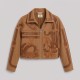 Étrier Embroidered Cropped Cashmere Jacket Brown Étrier Embroidered Cropped Cashmere Jacket Brown
