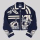 Étrier Embroidered Cropped Cashmere Jacket Blue