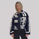 Étrier Embroidered Cropped Cashmere Jacket Blue