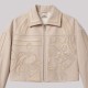 Étrier Embroidered Cropped Cashmere Jacket Bisque Étrier Embroidered Cropped Cashmere Jacket Bisque