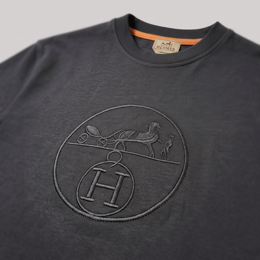 Embroidered Centered T-Shirt in Black
