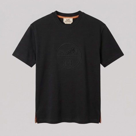 Embroidered Centered T-Shirt in Black