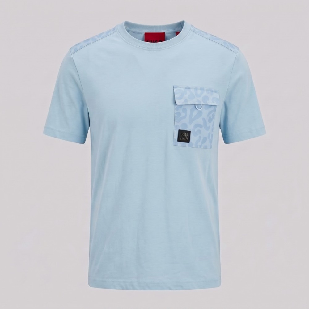 Dableno Cotton T-Shirt Pocket Sky Blue Dableno Cotton T-Shirt Pocket Sky Blue