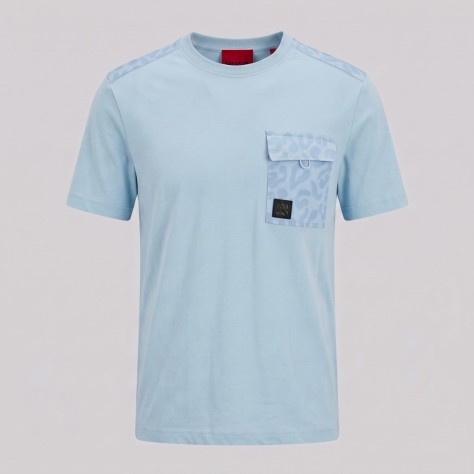 Dableno Cotton T-Shirt Pocket Sky Blue