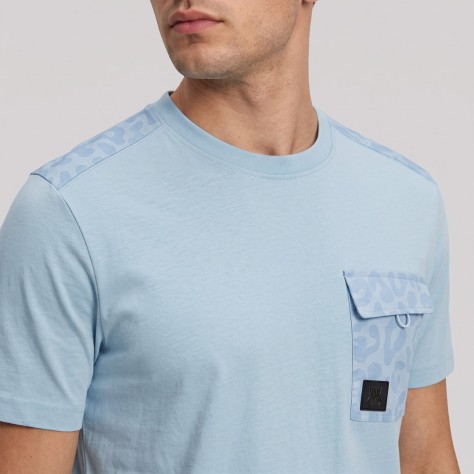 Dableno Cotton T-Shirt Pocket Sky Blue Dableno Cotton T-Shirt Pocket Sky Blue