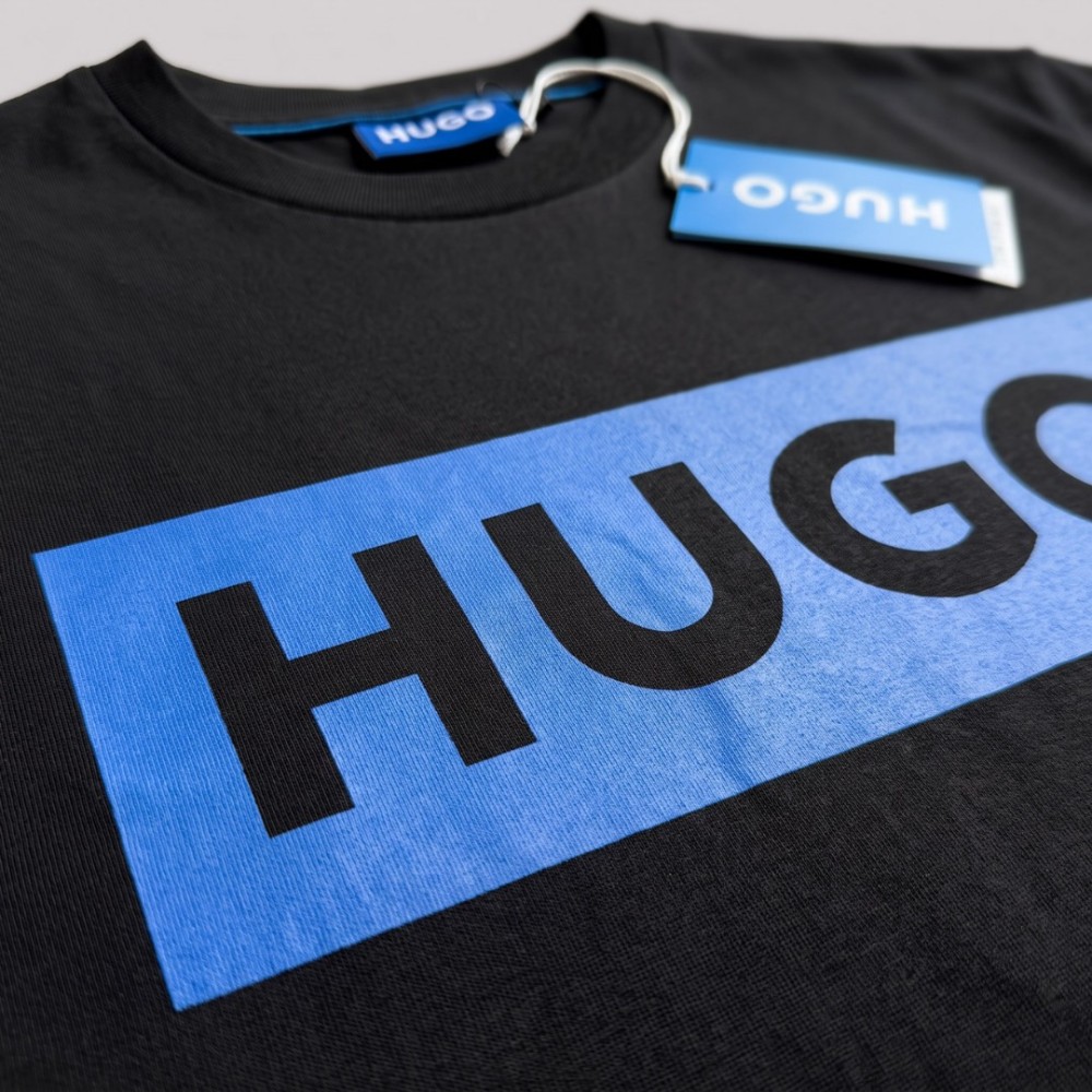 Cotton-jersey T-shirt With Blue Logo Print