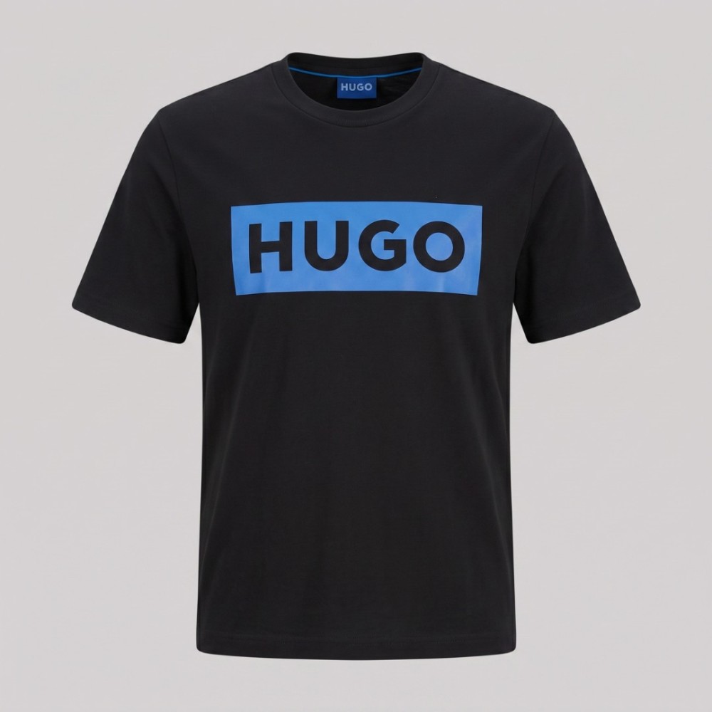 Cotton-jersey T-shirt With Blue Logo Print