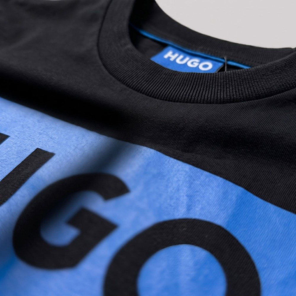 Cotton-jersey T-shirt With Blue Logo Print