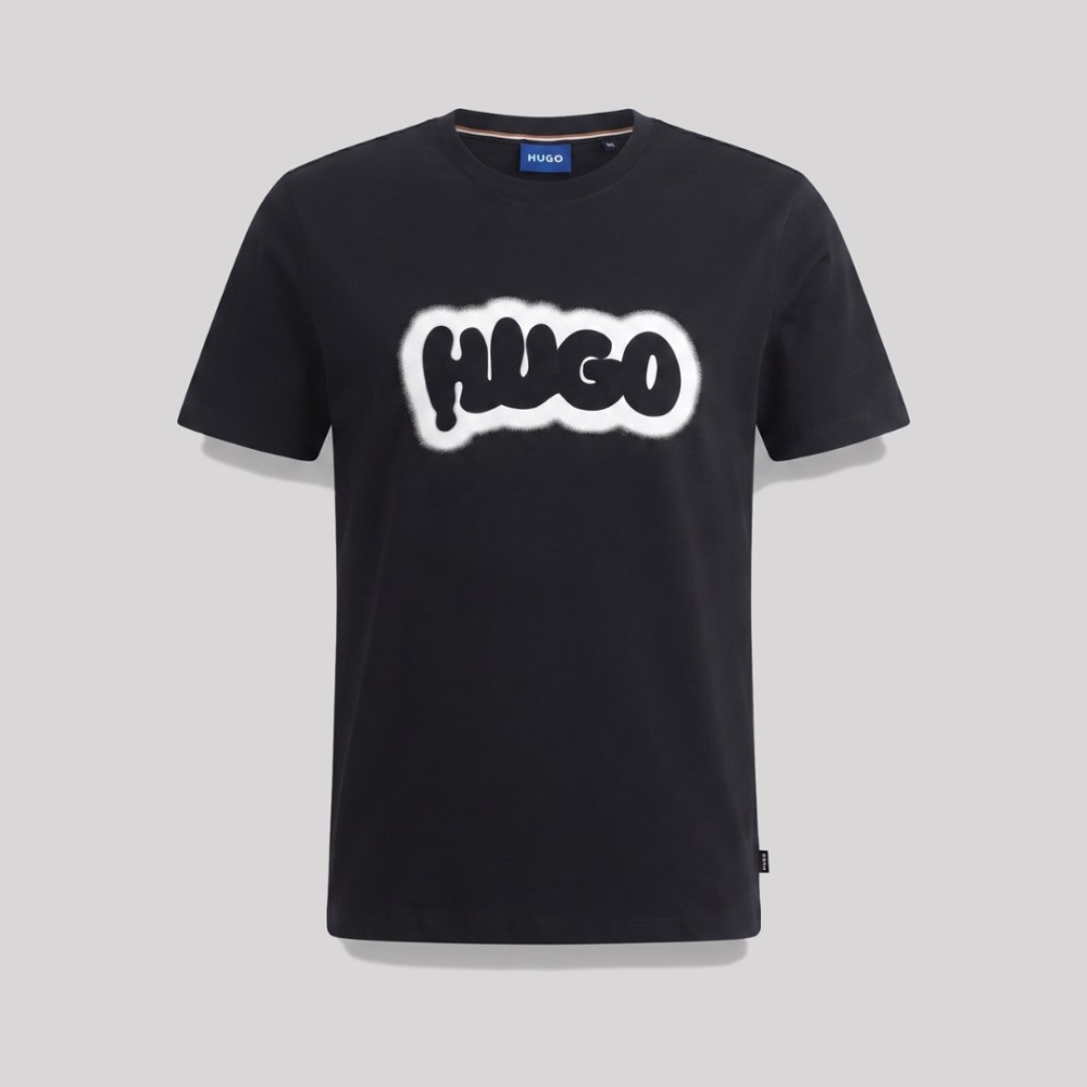 Cotton-Jersey T-shirt With Logo Print Black Cotton-Jersey T-shirt With Logo Print Black