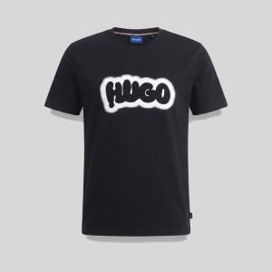 Cotton-Jersey T-shirt With Logo Print Black