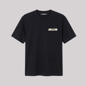 Logo Patch Cotton T-Shirt Black