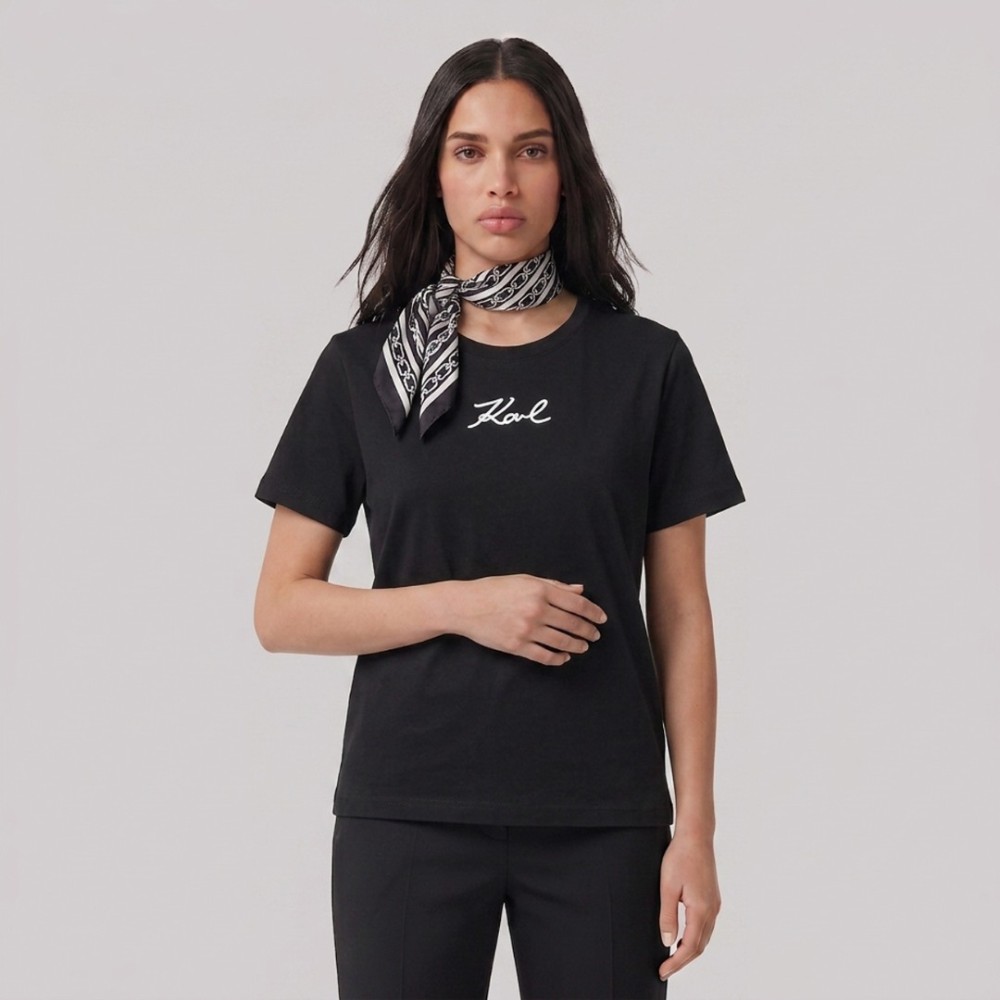 Embroidered Logo T-shirt In Black Embroidered Logo T-shirt In Black