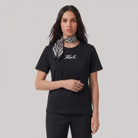 Embroidered Logo T-shirt In Black Embroidered Logo T-shirt In Black