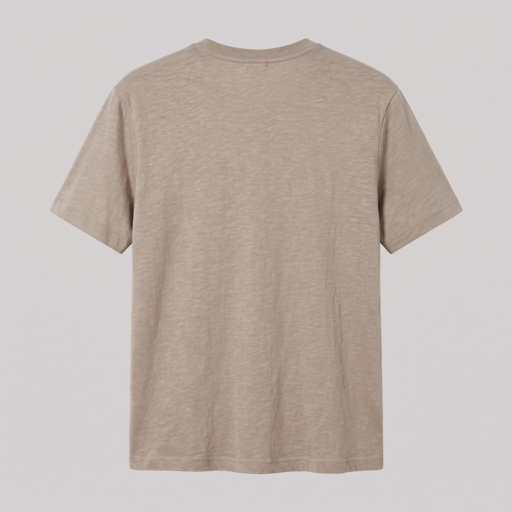 Anagram Embroidered Tan Cotton T-Shirt Anagram Embroidered Tan Cotton T-Shirt