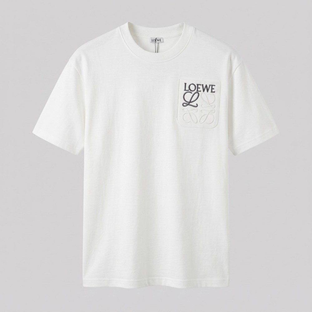 Embroidered With Pocket T-Shirt White