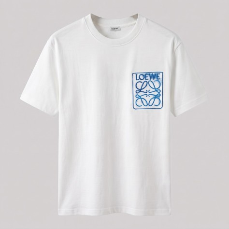 Embroidered Pocket With Blue Detail T-Shirt