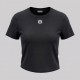 Women Embroidered Logo T-Shirt in Black