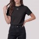 Women Embroidered Logo T-Shirt in Black