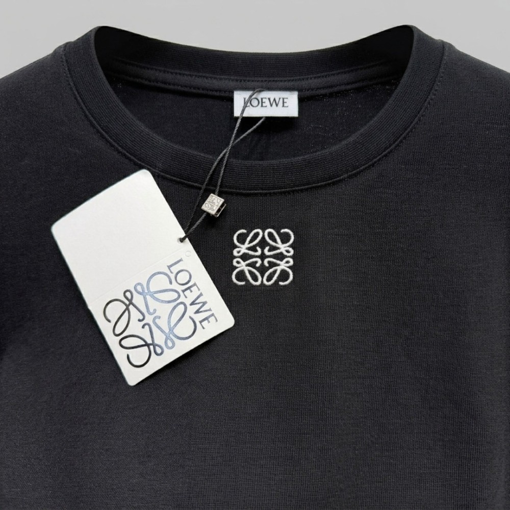 Women Embroidered Logo T-Shirt in Black