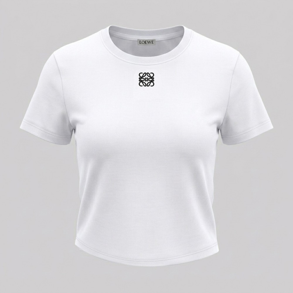 Women Embroidered Central Logo T-Shirt in White