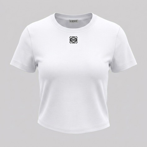 Women Embroidered Central Logo T-Shirt in White