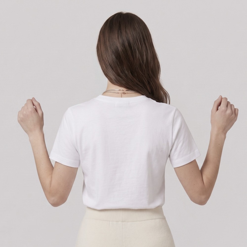 Women Embroidered Central Logo T-Shirt in White