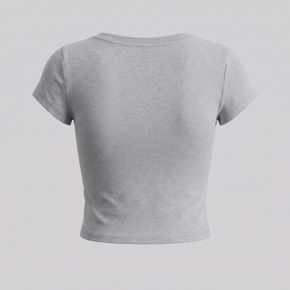 Women Anagram Embroidered Scoop-Neck T-Shirt Grey