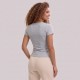 Women Anagram Embroidered Scoop-Neck T-Shirt Grey